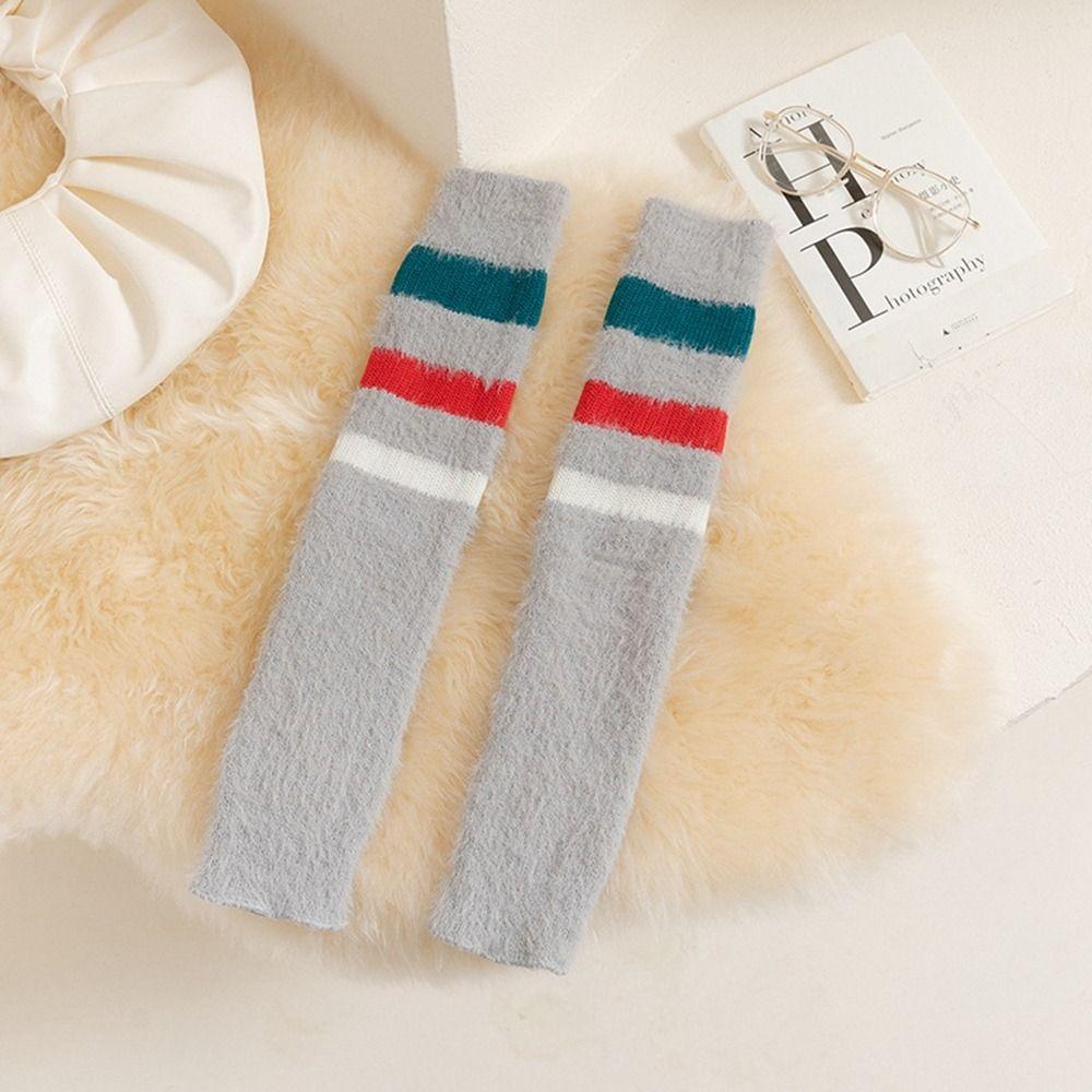 

JK Гольфы Длинные носки Чехол Лолита Женские Гетры Плюшевый Чехол для ног Шерстяные ботинки Нарукавники серый