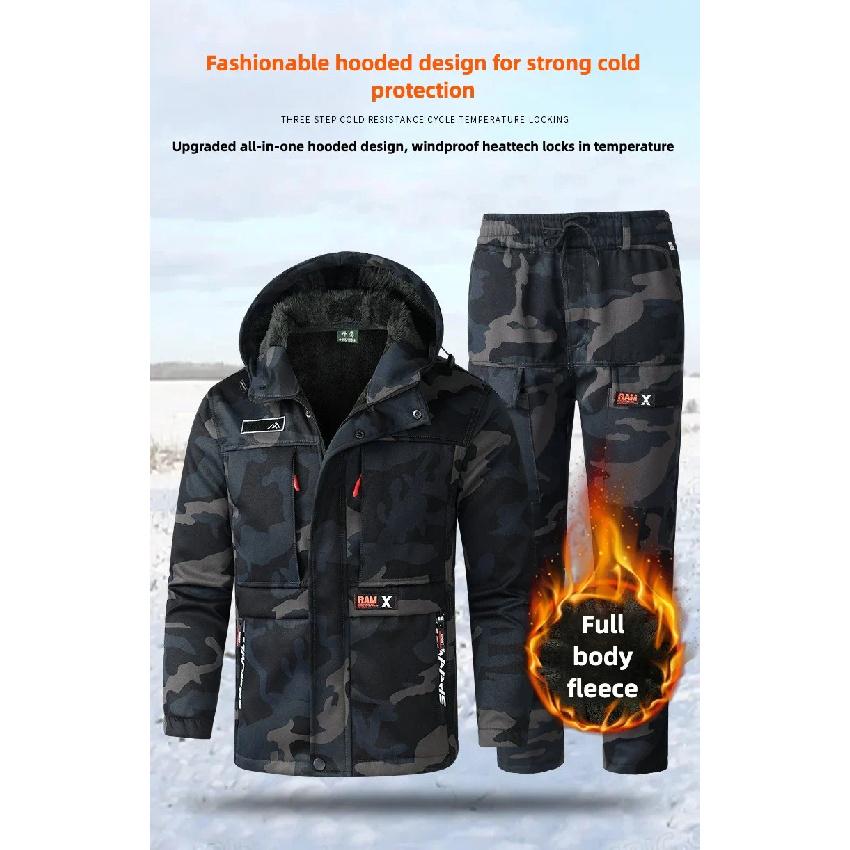 New Winter Velvet Labor Insurance Work Clothes, Camouflage Clothes, Electric Welding Factory Clothes, Autumn and Winter Military