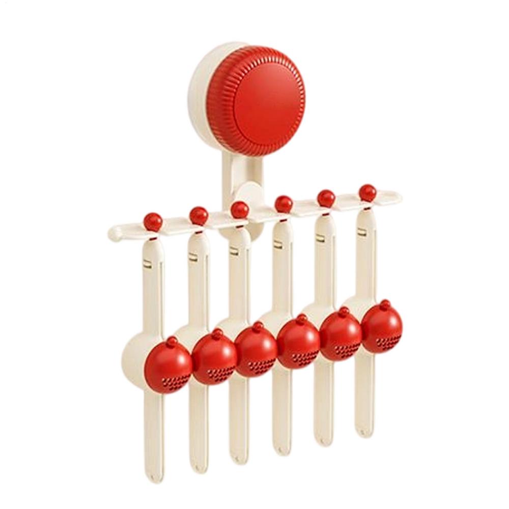 

Seasoning Rack Suction Cup Seasoning Rack Space-Saving Organizer for Pepper Salt Dining Home Wall Fridge Door Cabinet червоний