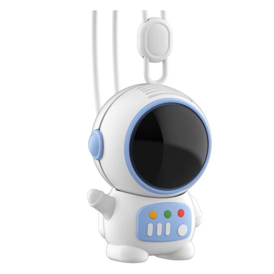 Portable Mini Handheld Fan Astronaut Shaped USB Rechargeable Cooling Neck Fan with Lanyard 2 Speed Bladeless Personal Fan for Outdoor Office