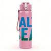 1PC Salt Sea Bold Letter Text 750ml Color Plastic Sports Water Bottle Leakproof Flip Straw Lid For Sports Office Home Use