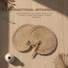 Farmhouse Style Handmade Woven Palm Leaf Fan Wedding Hand Fans For Summer Home Decoration Beach Parties Outdoor Events