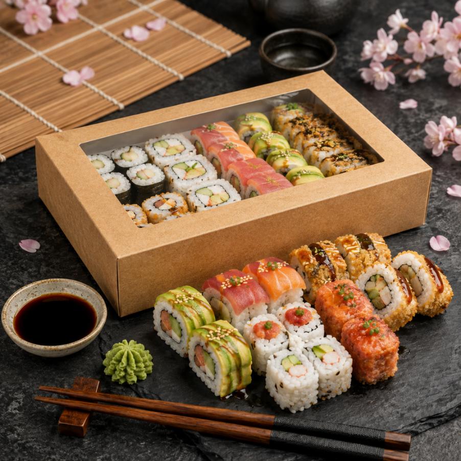 Sushi-Box mit Fenster 26x19x5cm