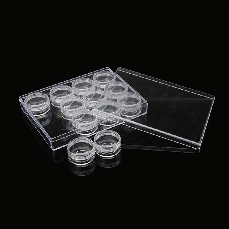 A20F-24Pcs Plastic Cosmetic Jar With 10G Clear Case With Snap Lids, Travel Storage Cosmetic Samples For Holds Lotions, Creams Du
