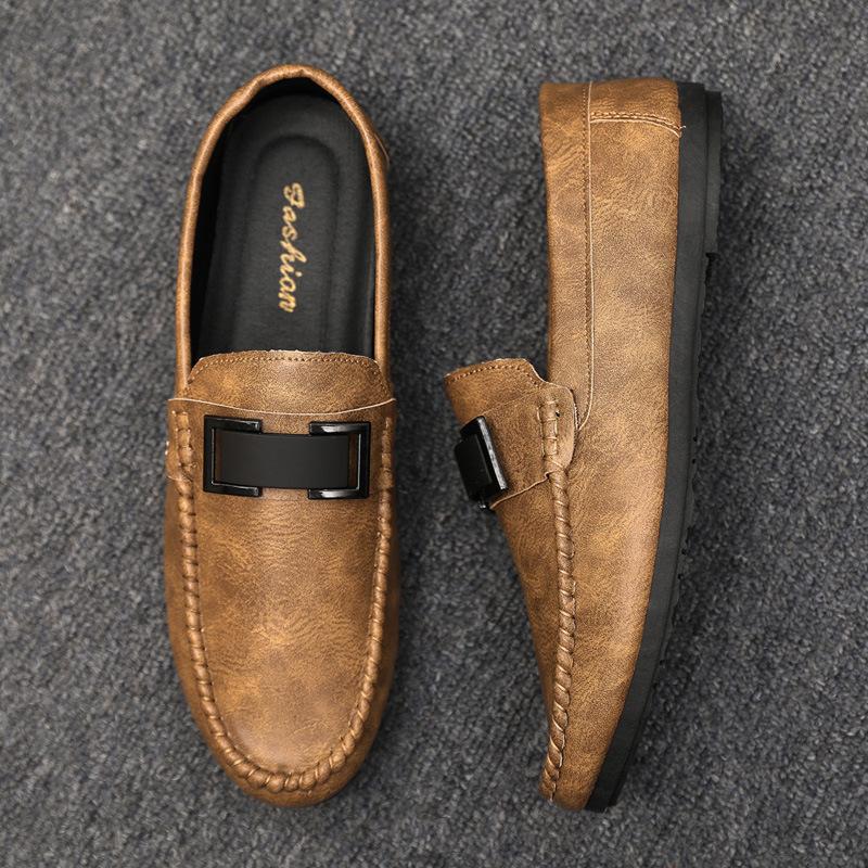 Men's Leather Casual Shoes Luxury Social Loafers Flats Moccasins For Men 2024 Comfortable Slip-On Driving Fashion Shoes Male