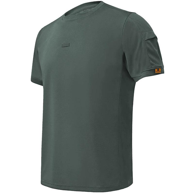 

Мужская быстросохнущая дышащая тактическая футболка Coolmax с коротким рукавом для фитнеса и тренировок на открытом воздухе XXXL зелёный