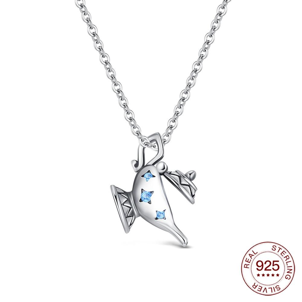 925 Silver Necklace Heart Silver Chain Moon 925 Original Necklace Clover Silver 925 Jewelry Women Gift