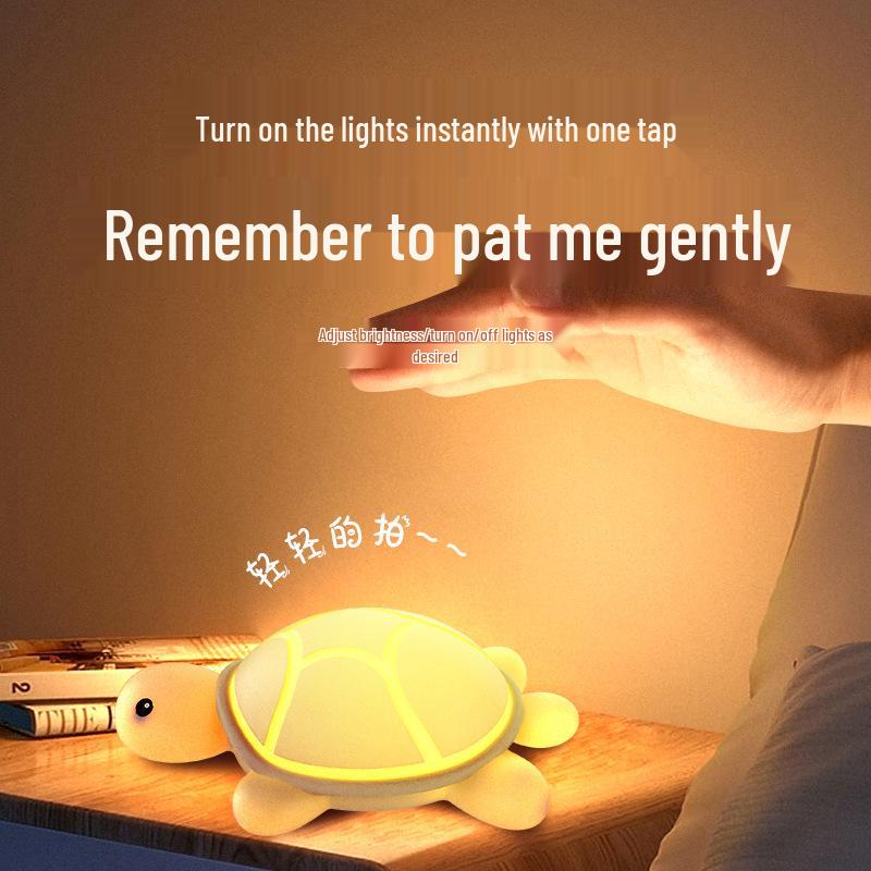 Turtle Silicone Night Light – USB Rechargeable, Cute Cartoon Design for Kids' Bedrooms