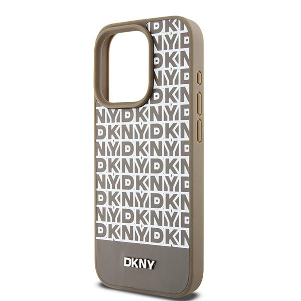 Dkny Dkhmp15Lpsospw Iphone 15 Pro6.1 Brązowy/Brown Hardcase Leather Printed Pattern Metal Logo Magsafe