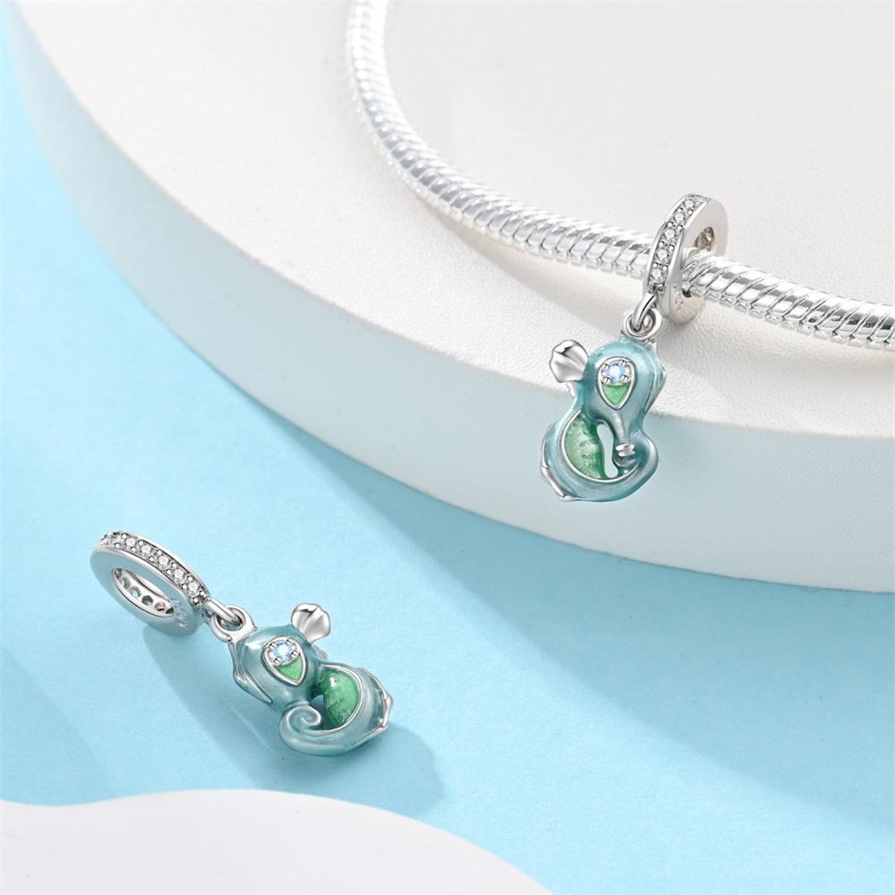 Authentischer Farbwechselnder Quallen-Anhänger-Charm Passend für Original-Armband Kupfer Meeresschalen-Charm für Schmuck Weihnachtsgeschenk