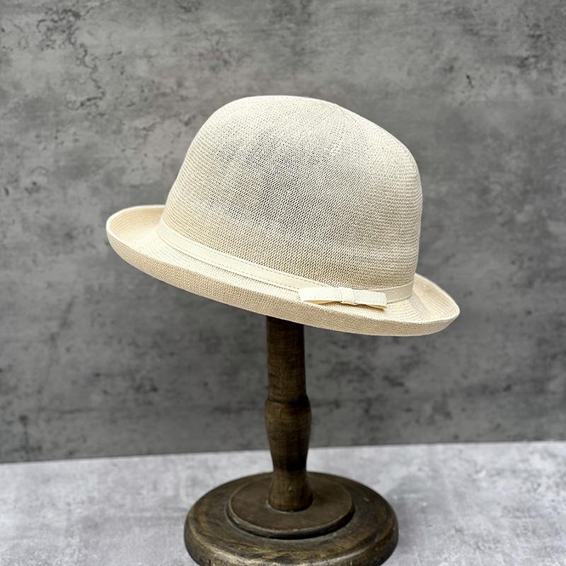 Breathable Cotton And Linen Rolls Along Basin Hat Spring And Summer Outing Visor Hat Women'S Sweet Bowler Hat Versatile Fisherman Hat