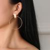 Korean and Japanese Style Simple Round Metal Circle Earrings