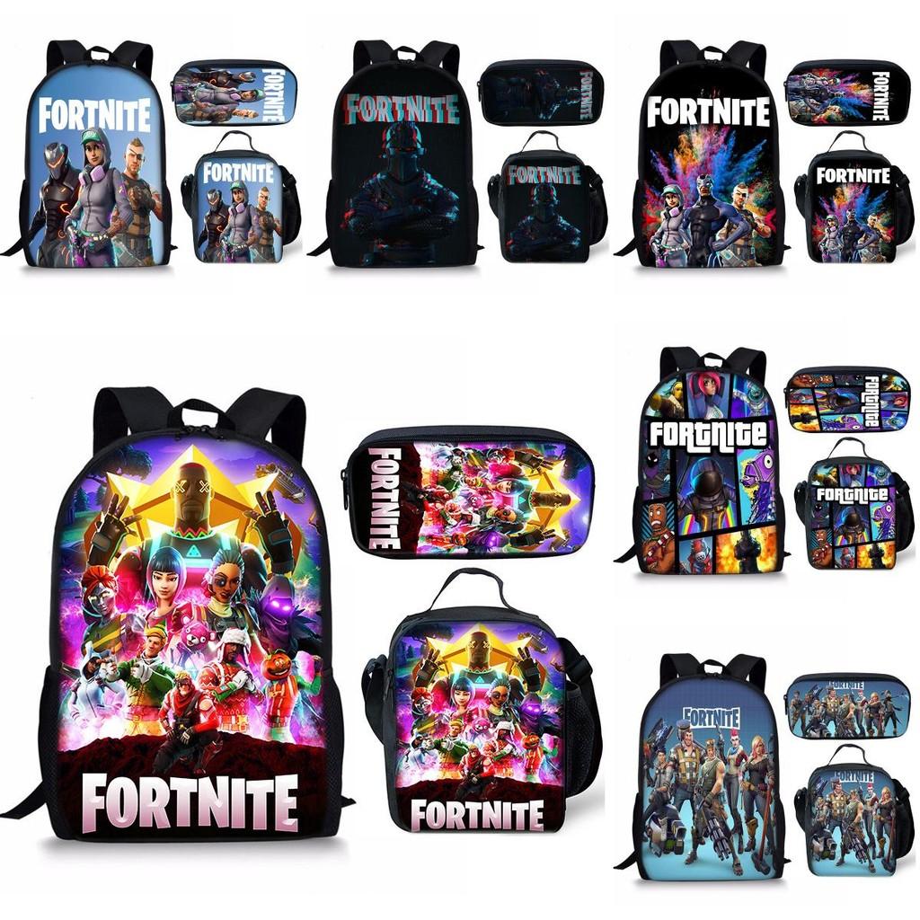 3pcs School Printing Bag Backpack Lunch Box Pencil Bag Gift Children