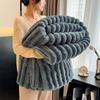 1pc Throw Blanket for Bed - 250GSM Soft & Warm Fluffy Blanket, Decorative Striped Blankets for Winter  Nap / Sleep