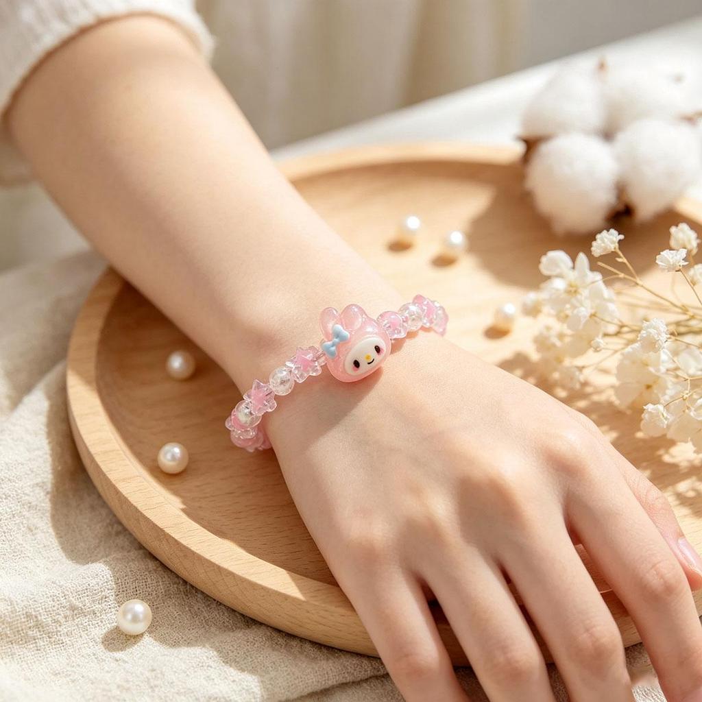 Melody Bracelet Cute Cartoon Wristband Elastic Rope Design Girls Bracelet Student Versatile Wristband