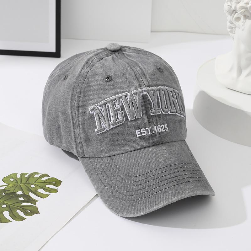 Trendy Women's Korean Denim Baseball Cap, Embroidered, Large Fit, Sun-Protection, Perfect for Spring & Summer.