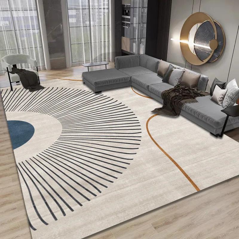 Wabi-Sabi Nordic Area Rug Crystal Plush Living Room Carpet Light Luxury Bedroom Floor Mat Organic Geometric Design