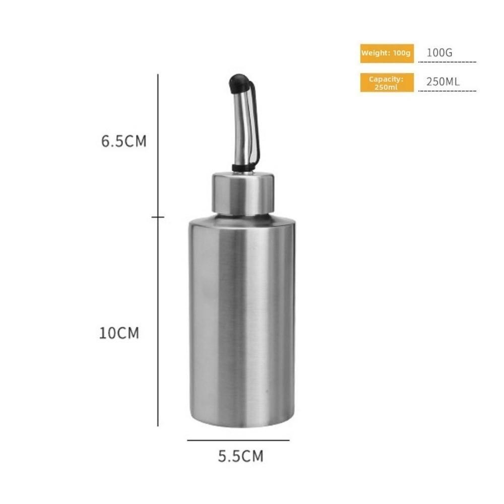New No-Drip Stainless Steel Oil Bottle Cylindrical Heat Resistant Vinegar Spray Oil Sprayer Press Type Condiment Jar Kitchen