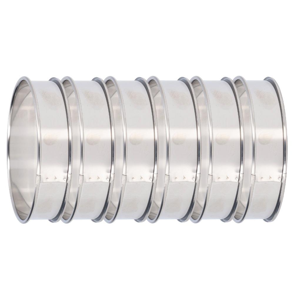 6PCS Easy Demoulding Stainless Steel Crumpet Rings Double Rolled Baking Mold  Muffin Baking