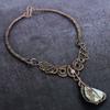 Natural Larimar, Moonstone Gemstone Copper Wire Wrap Jewelry Necklace 18" V5r71