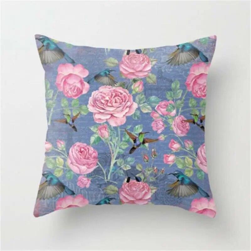 Classic Floral Unique Pillowcase Sofa Bed Home Decor Throw Cotton Car Chair Beautiful Linen Delicate