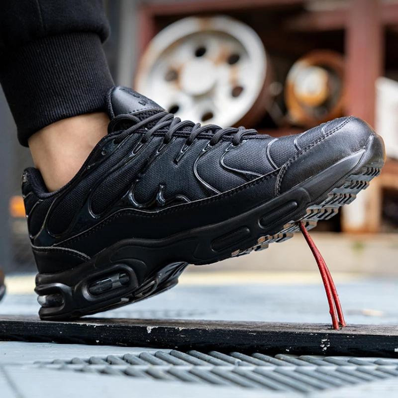 New Men Work Sneakers Light Security Boots Men Puncture-Proof Work Boots Steel Toe ShoesHigh Quality Indestructible Safety Shoes