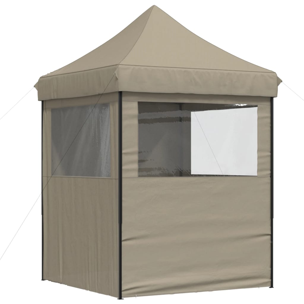Vidaxl Pop-Up Party Tent with 4 Walls, Taupe Color
