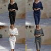 Dress 2025 Spring Knit Fabric Slim Fit Irregular Hem For Casual Wear