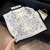 Korean 71 square scarf versatile scarf silk scarf square scarf silk scarf neck high-end printing women's red decoration