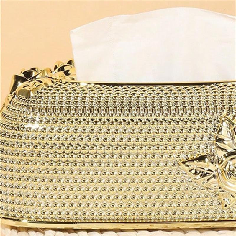 1Pcs High-end Gold Tissue Box Napkin Storage Box Suitable for Kitchens Restaurants Bathrooms and Desks