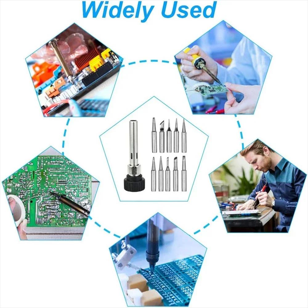 10pcs 900M Soldering Iron Tips Set Welding Nozzle Internal Heated Solder Heads Welding Tip Tool Lead-Free Solder Irons Bit 3