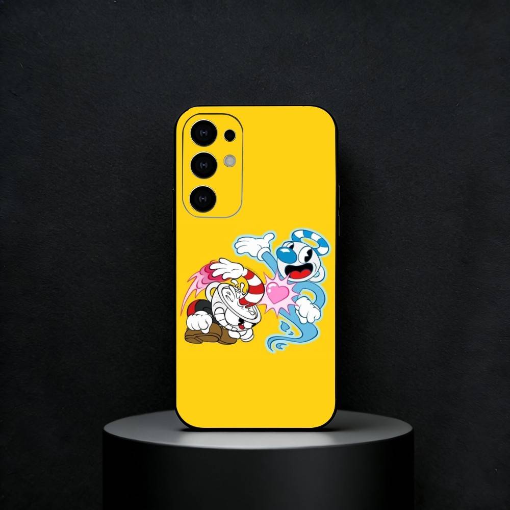 Game C-Cuphead Phone Case For Samsung S25,24,23,22,30,21,10,9,Ultra,Plus,FE 5G Black Soft Case