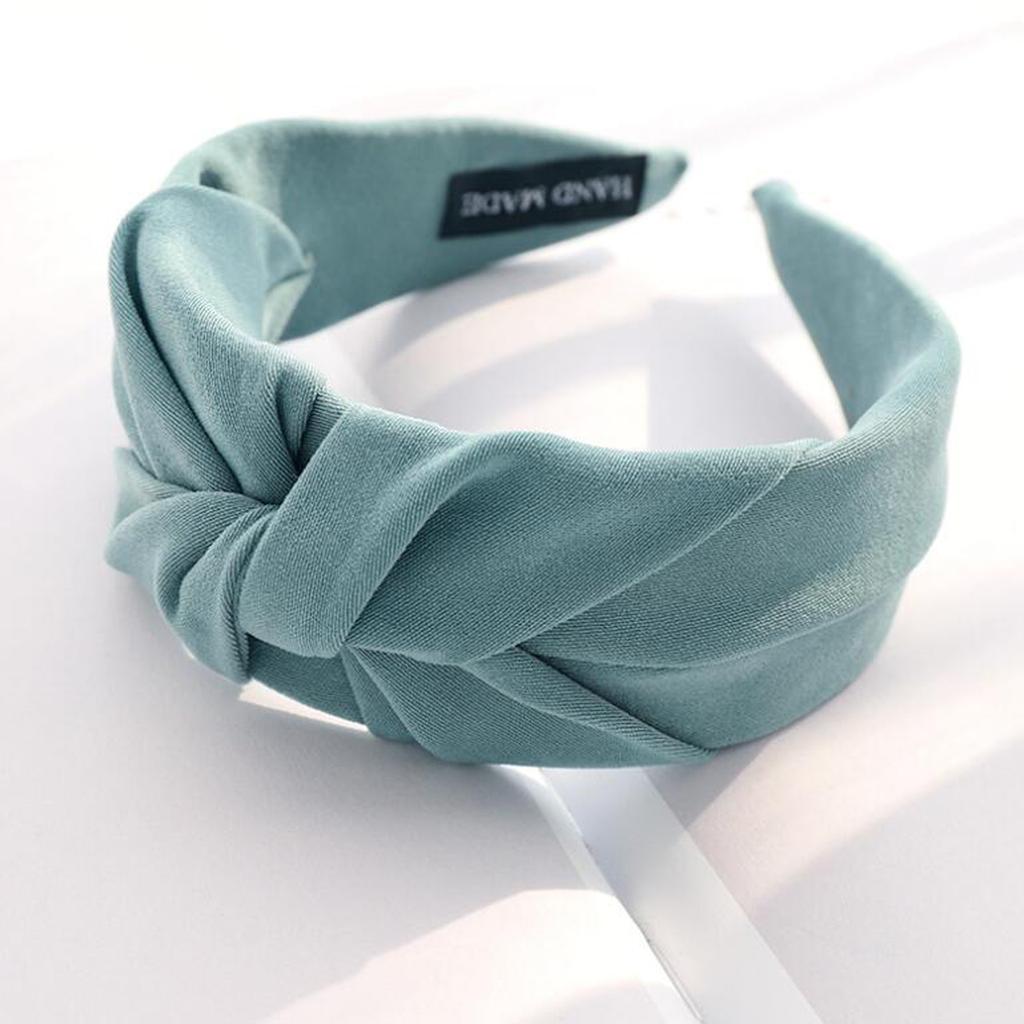 PROLY Nouveau Bandeau Tendance pour Femmes Large Automne Printemps Turban Uni Nœud Central Accessoires Cheveux Décontractés