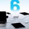 PD120W 4C2A Desktop Charger 4USB C 2USB A Port Fast Charging Hub Power Adapter for Multiple Devices ABS Housing