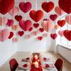 5 Pcs Set Red Pink Colors Honeycomb Party Decorations Hanging Paper Pom-Poms  Birthday Party Decor