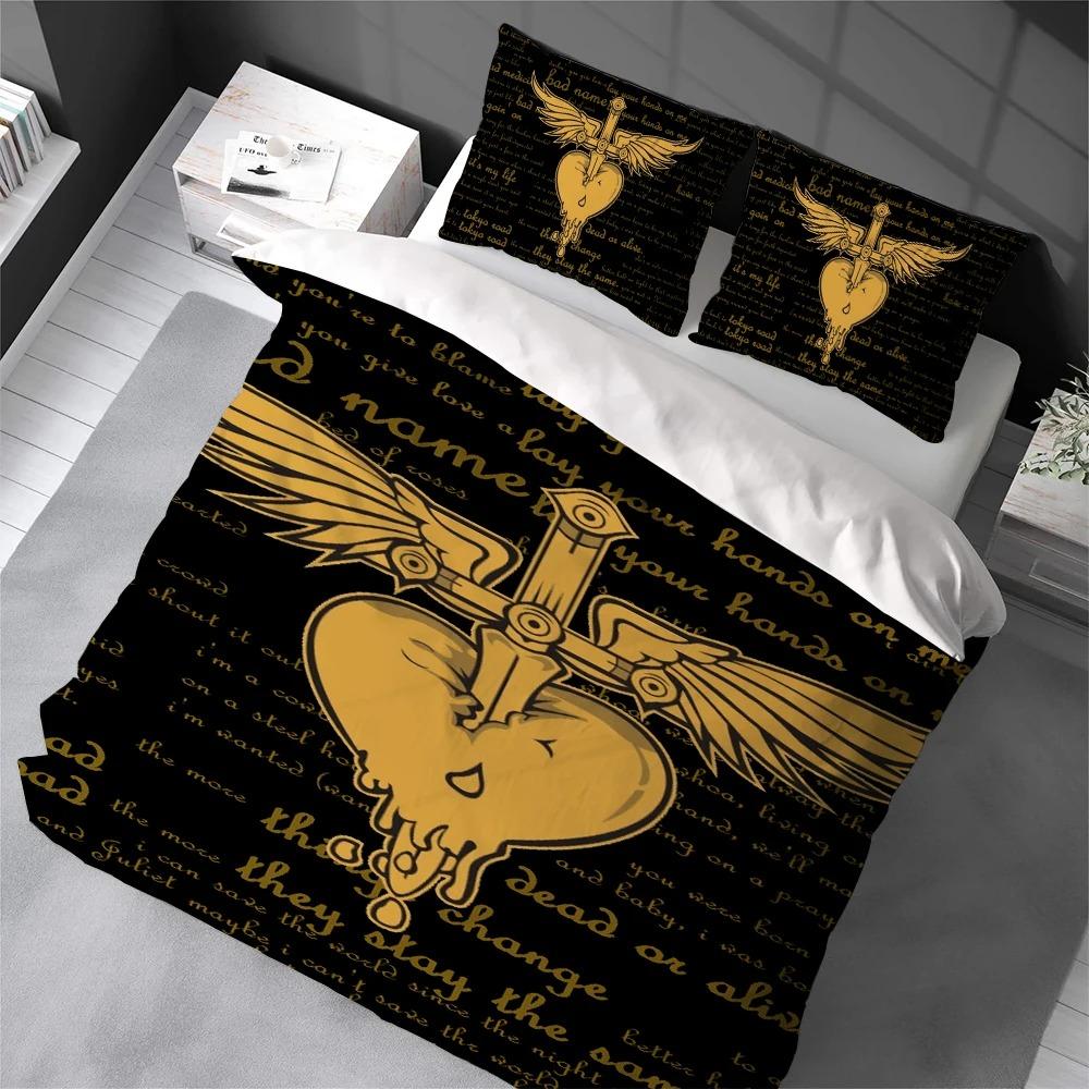 Sada povlaků na peřinu B-Bon J-Jovi Home Style Měkká bavlněná ložní souprava na praní Postel Studentská kolej Dárek
