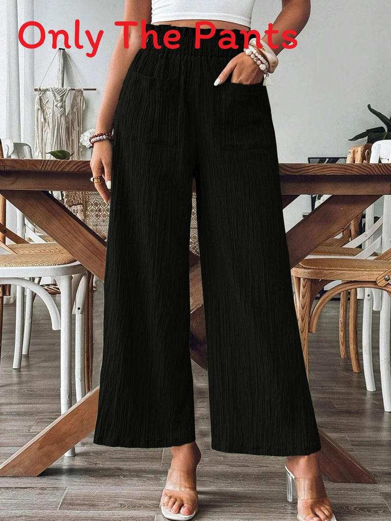 Sheintemu Womens Casual Straight Leg Pants With Polyester And Spandex For Office Wear