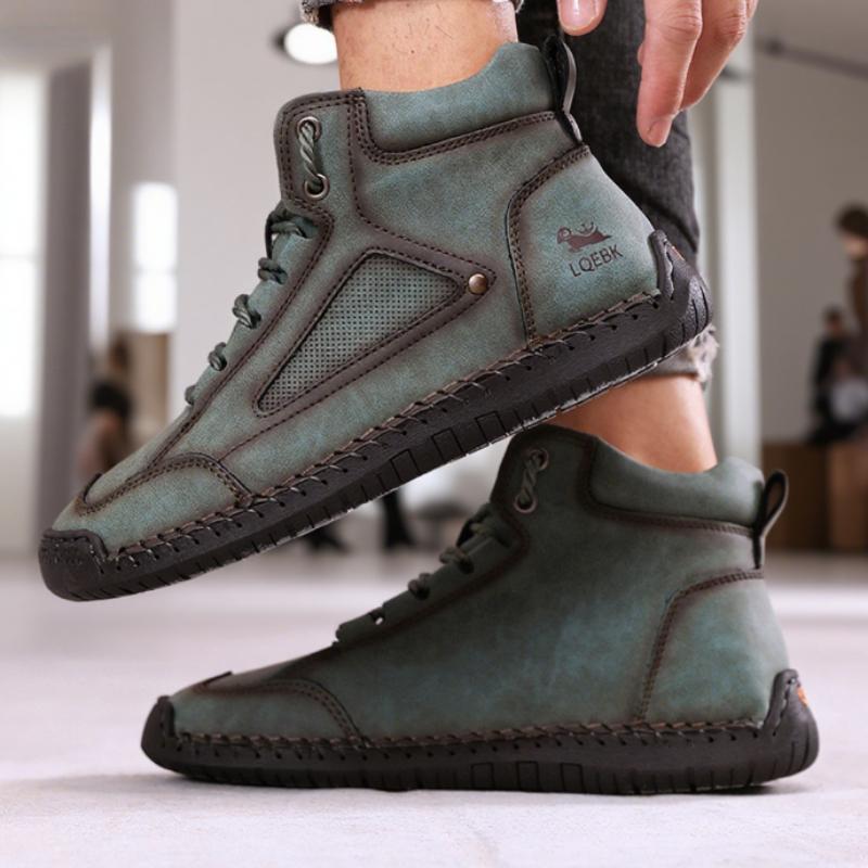 

Мужская обувь ручной работы из кожи, повседневная, мужская, дизайнерская, удобные мягкие лоферы, дышащая, модная, мужская обувь, обувь Мосинка 40 армия зеленый