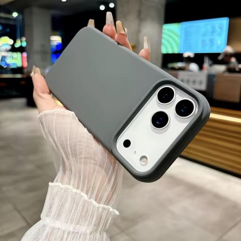 Bright Fluorescent Liquid Silicone Phone Case For iPhone 17 Air 17Pro 16 ProMax Silicone Button Protection Matte Solid Soft Cover