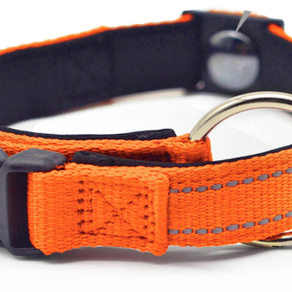 Reflective Dog Collar W/Buckle Reflective Adjustable Pet Neck Band Adjustable Nylon Webbing Collars for Small Medium Dogs