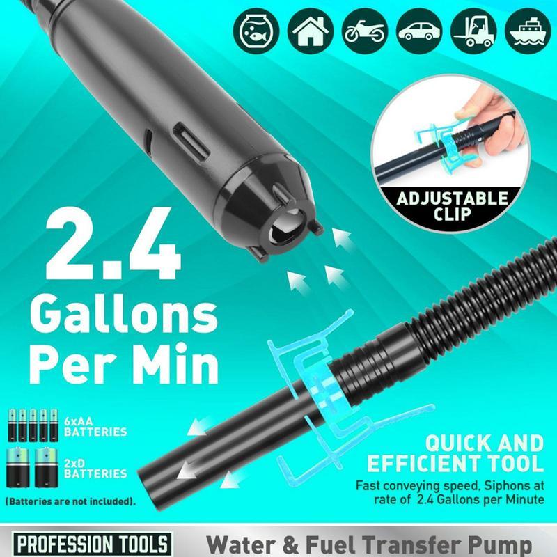 Electric Oil Pump Portable Car Siphon Petrol Fuel Siphon Liquid Transfer Pump Handheld Pump Battery Operated Water Gas Tools