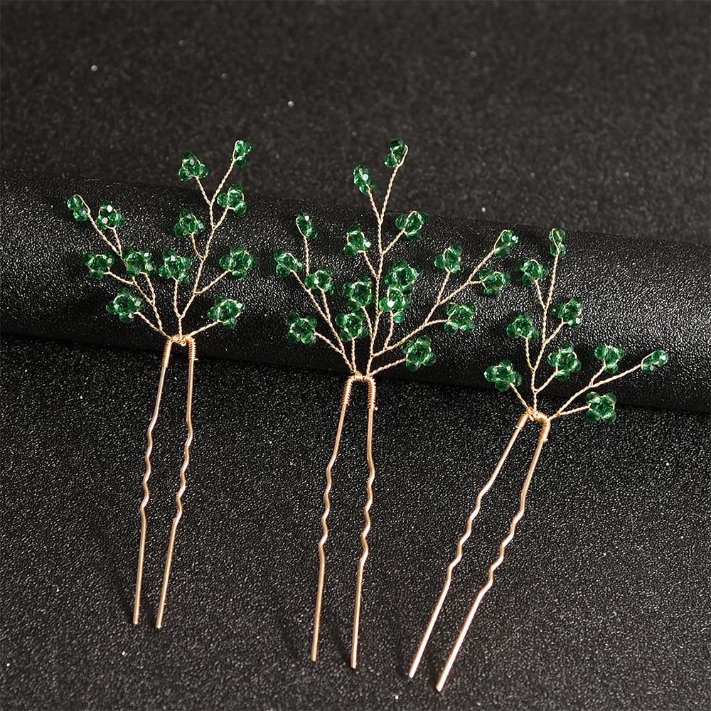 U-förmige Perlen-Haarnadeln Handgefertigter Brautschmuck Vintage Haargabel für Frauen