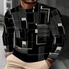 Men'S Trendy Round-Neck Long-Sleeve T-Shirt with a Unique Chain Pattern Print, Stylish And Versatile for Casual Wear