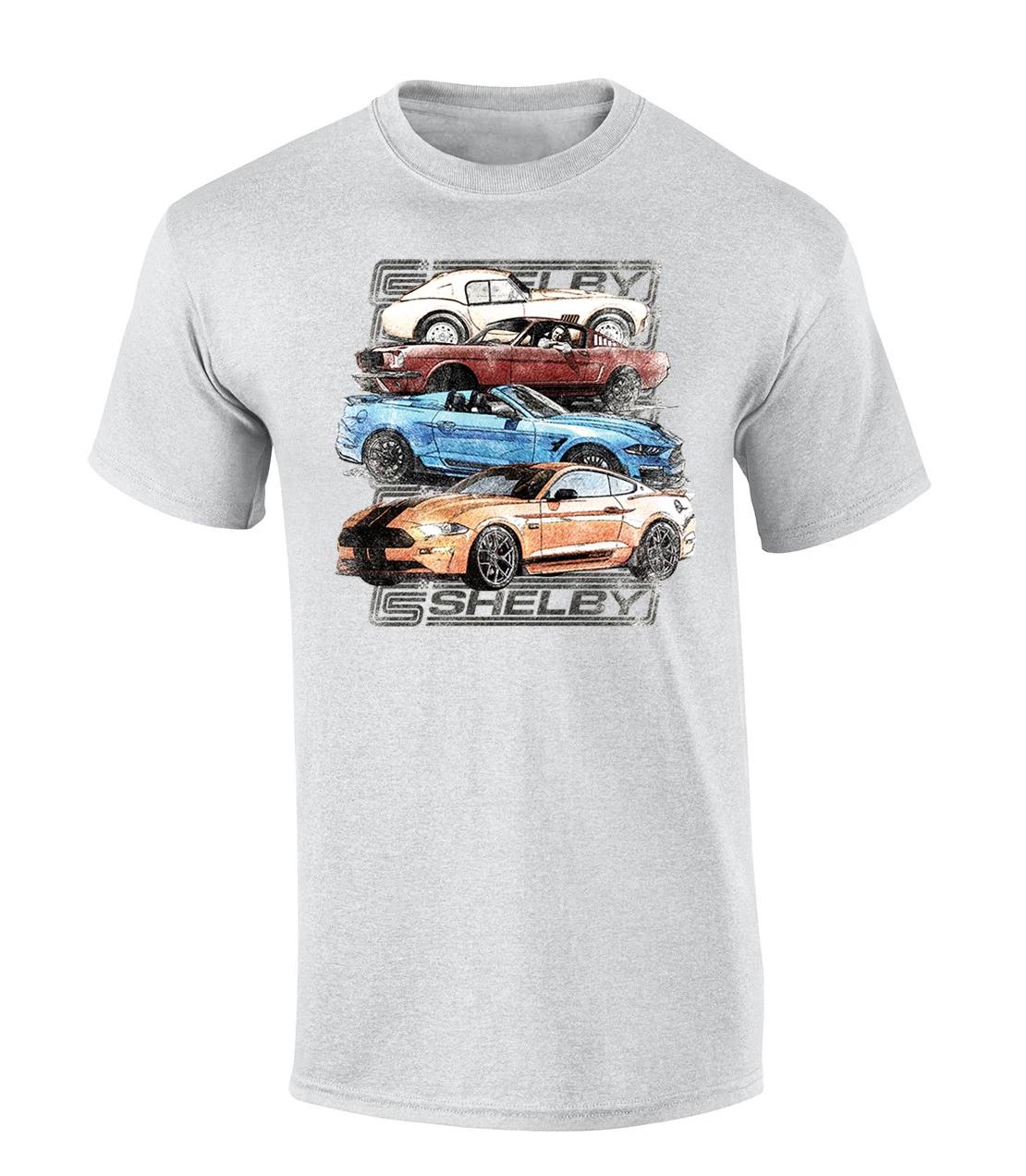 4 Iconic Mustang Models 1965-Present Shelby Cobra Mustangs Vintage Car Short 2XL