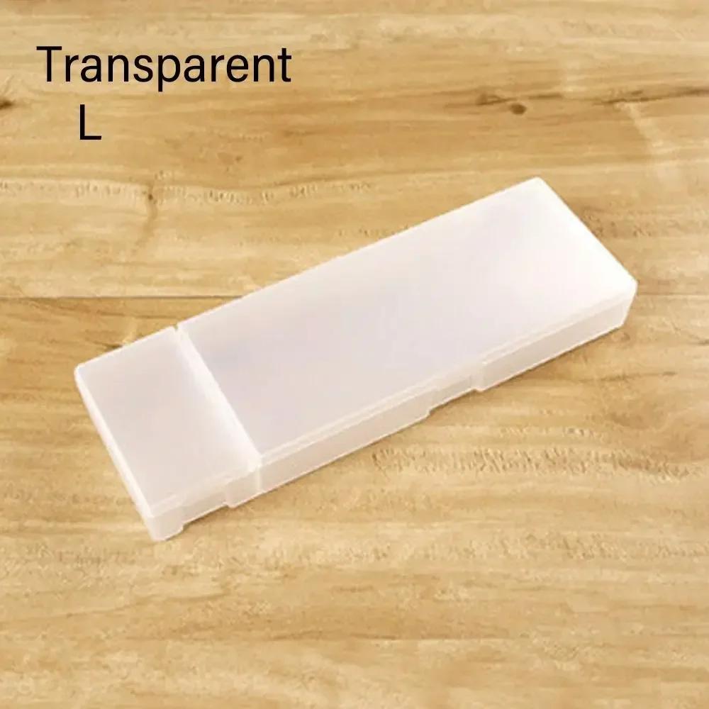 Frosted Pencil Case Simple Non-toxic Hard Plastic Pencil Box Translucent Students Gift Pen Box for School