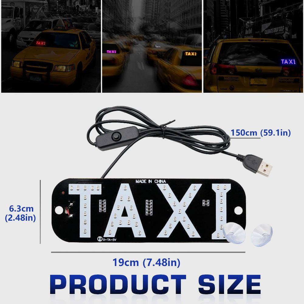 T-A-X-I LED Taxi Sign Light Creative Auto Indicator Lamp Taxi Led Light  Panel Accessories