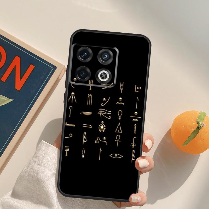 Egyptian Hieroglyphics Symbols Case For OnePlus 13R 12R 10R 13T 10T 11 12 13 15 OnePlus Nord 5 CE 2 3 4 Lite N20 N30 Cover
