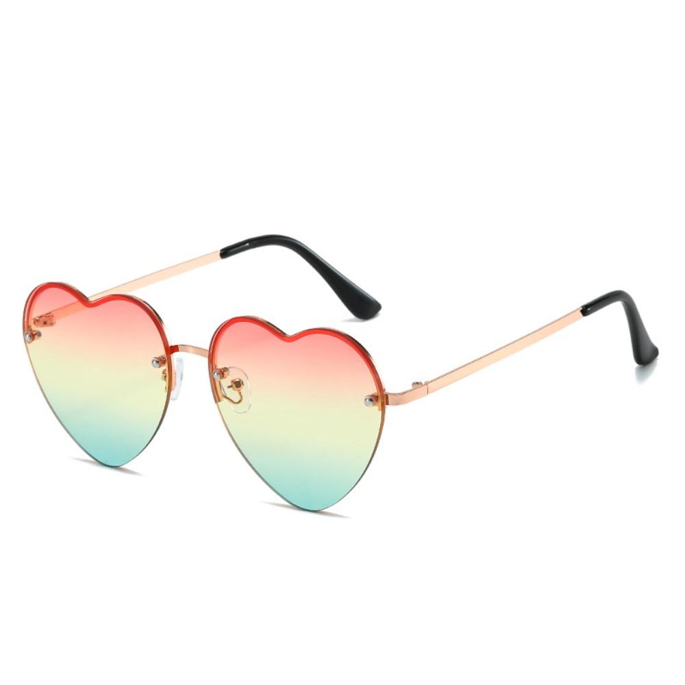 Casual Heart Sunglasses Vintage Candy Color Half Frame Sunglasses UV Protection Y2K Gradient Sun Glasses