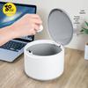 Home Story Mini Desktop Trash Can with Lid for Bedroom or Dining Table