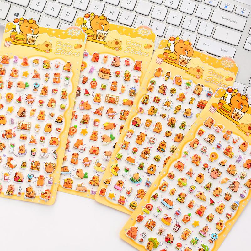 1 Sheet Kawaii Lovely Capibala Small Animals Foam 3D Decorative Stationery Stickers Scrapbooking Diy Diary Album Decals